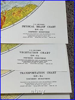 Vintage Air Force Charts Lot Of 19 1947 1966 Economic Political Climatic