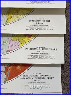 Vintage Air Force Charts Lot Of 19 1947 1966 Economic Political Climatic