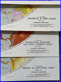 Vintage Air Force Charts Lot Of 19 1947 1966 Economic Political Climatic