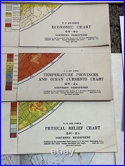 Vintage Air Force Charts Lot Of 19 1947 1966 Economic Political Climatic