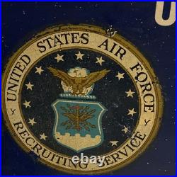 Vintage Air Force Recruiting Service Office Single Sided Metal Tin Sign