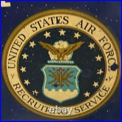 Vintage Air Force Recruiting Service Office Single Sided Metal Tin Sign