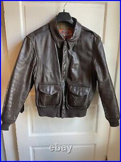 Vintage Airforce Cooper Leather Jacket Type A2 Brown Size 44R
