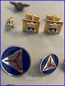Vintage Assorted CIVIL AIR PATROL Uniform Pins Patches Buttons Dog Tag WWII