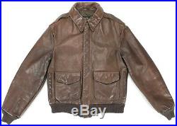 Vintage Avirex Flight Bomber Type A-2 USAF Brown Leather Jacket Mens Size 38