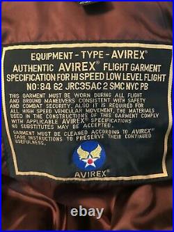 Vintage Avirex Flight Bomber Type A-2 Usaf Dark Brown Leather Jacket Large