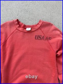 Vintage Avirex United States Air Force Sweatshirt True 60s Made In USA Orange