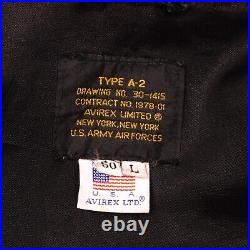 Vintage Avirex Usaf Leather Jacket Type A-2 A2 Size 50 Large Made In USA