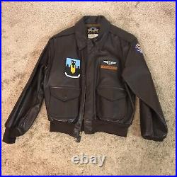 Vintage Billy Garmon Hand Painted Tribute A-2 USAF Leather Flight Jacket