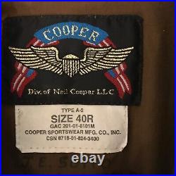 Vintage Billy Garmon Hand Painted Tribute A-2 USAF Leather Flight Jacket