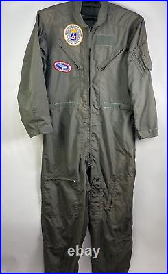 Vintage Civil Air Patrol Olive Green Jumpsuit Coverall Military Air Force Size L
