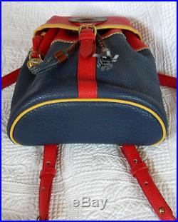 Vintage Dooney and Bourke Teton Backpack Air Force Blue, Red, Palomino Rare