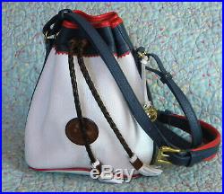 Vintage Dooney and Bourke Teton Drawstring Red, White, Air Force Blue U. S. A