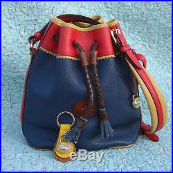 Vintage Dooney and Bourke Teton Shoulder Bag Air Force Blue, Palomino, Red