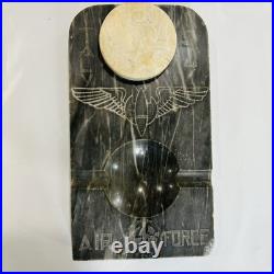 Vintage Italy 1944 WWII USAAF 15th Air Force Ashtray Etched Marble Relief