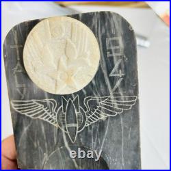 Vintage Italy 1944 WWII USAAF 15th Air Force Ashtray Etched Marble Relief