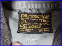 Vintage Korean War Usaf Us Air Force L-2b Flight Bomber Jacket Sz Large