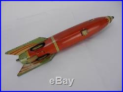 Vintage Masudaya V-1 USAF Rocket Tin Litho Friction Toy
