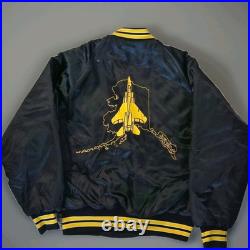 Vintage Military Bomber Jacket Pla-Jac By Dunbrooke Alaska 54th Fighter Squad Lg