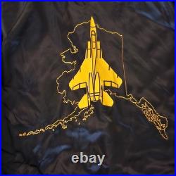 Vintage Military Bomber Jacket Pla-Jac By Dunbrooke Alaska 54th Fighter Squad Lg