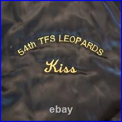 Vintage Military Bomber Jacket Pla-Jac By Dunbrooke Alaska 54th Fighter Squad Lg