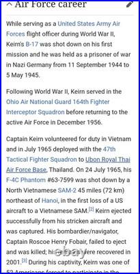 Vintage Military Collectible Estate Lot Of WWII & Vietnam POW Col. Richard Keirn