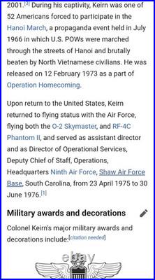 Vintage Military Collectible Estate Lot Of WWII & Vietnam POW Col. Richard Keirn