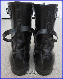Vintage Military Dehner's Flight Tank Boots Strapped Black Leather Sz 12B