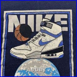 Vintage Nike T Shirt Mens Rare USA Domination Earth Jordan 1985 80s Air Force