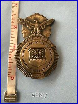 Vintage Obsolete United States Air Force Security Police Badge