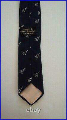Vintage ROCKWELL INDUSTRIES B-1 BOMBER Navy Blue Neck Tie Memorabilia