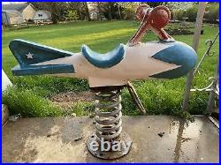 Vintage Rocket plane USAF Saddle Mates Spring Playground Ride Toy Equipment
