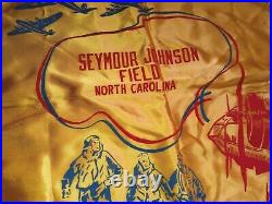 Vintage Seymour Johnson Base US Air Force Satin Pillowcase Sham US Military