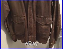 Vintage Size 40 WWII 1942 Army Air Force Leather Bomber Flight Jacket & Helmet