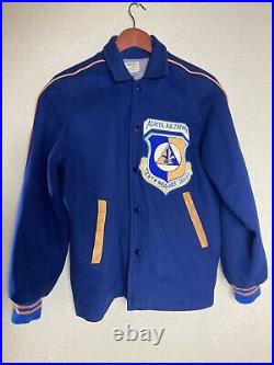 Vintage Sport Pine USAF Ashiya AB Japan Letterman Jacket 10th Weather Group
