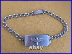 Vintage Sterling Silver 925 United States Air Force Logo Emblem ID Bracelet 8