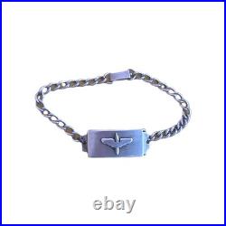 Vintage Sterling Silver 925 United States Air Force Logo Emblem ID Bracelet 8