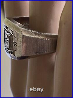 Vintage Sterling Silver Ring Size 14 Air Force USAF HUGE 17.2 g (22-12)