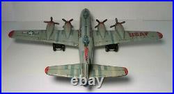 Vintage Tin Litho Plane Yonezawa B-29 Friction Bomber Airplane Usaf Japan