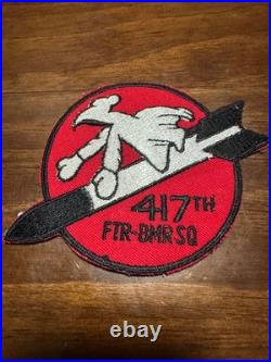Vintage USAF 417th Fighter Bomber Squadron Patch White Ghost