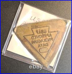 Vintage USAF Approved Packaging Data Bronze Tag