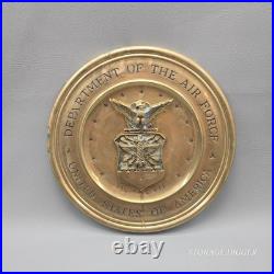 Vintage USAF Brass Wall Plaque Department of the Air Force Seal 12.5 Military