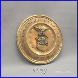 Vintage USAF Brass Wall Plaque Department of the Air Force Seal 12.5 Military