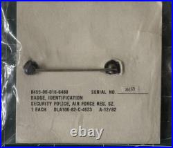 Vintage USAF Rare Security Forces NOS Pin 1982