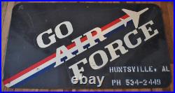 Vintage USAF UNITED STATES GO AIR FORCE EDUCATION MILITARY ADVERTISING SIGN