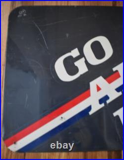 Vintage USAF UNITED STATES GO AIR FORCE EDUCATION MILITARY ADVERTISING SIGN