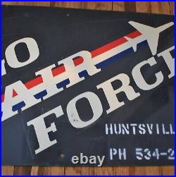 Vintage USAF UNITED STATES GO AIR FORCE EDUCATION MILITARY ADVERTISING SIGN