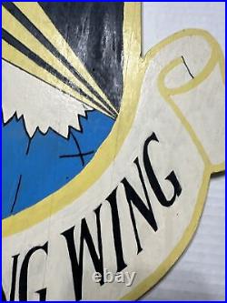 Vintage US Air Force 74 Missile Warning Wing Agency Plaque Wood