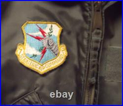 Vintage US Air Force CWU-36/P Flight Jacket with Patches Medium