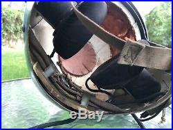 Vintage US Air Force Fighter Pilots Flight Helmet with Mic Headset